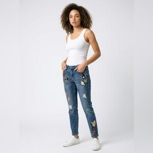 Embellished Denim Skinny Jeans for Women
